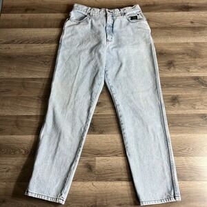 VTG Harley Davidson Jeans Womans 32x30 Blue Denim Tapered Light Wash Made in USA